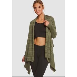 prAna Loveland Yoga Wrap Cardigan XS Cardigan Sweater Organic Cotton Green